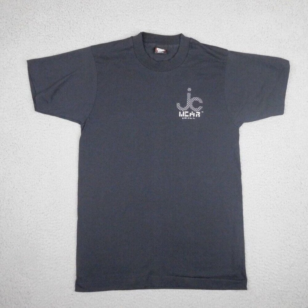 Vtg Jesus T Shirt Mens Medium Black Screen Stars Tee JC Wear Bible Verse Psalm